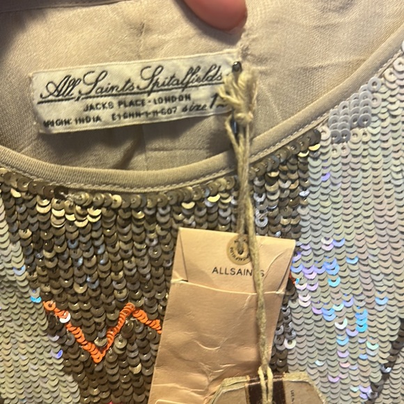 NWT VINTAGE ALL SAINTS MINI SEQUIN DRESS US8 /UK12 - Picture 4 of 8